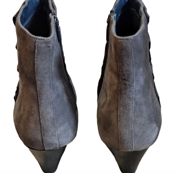 Dansko Gray Suede Ankle Boots with Button Detail - Picture 4 of 12